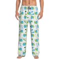 thumbnail image 5 of Mens Pajama Pants Bottoms with Pockets - Blue Green Slug Shells Comfy Mens Pj Pants, Soft Men Lounge Pants, 5 of 5