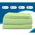 thumbnail image 5 of 300 Thread Count 100% Egyptian Cotton Sleeper Sofa Bed Sheet Set Stripe Olympic Queen Size (66"x 80"x 5" ) with 4 -PCS Fitted Straps Color Sage, 5 of 6