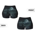 thumbnail image 3 of Sikiie Moonlit Night Sky Shark Print Workout Shorts Women Scrunch Butt Gym Shorts Seamless High Waist Tummy Control Yoga Biker Athletic Shorts, 3 of 5