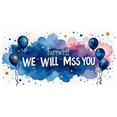 thumbnail image 5 of Blue Watercolor Background Banner with Balloons Star Elements We Will Miss You Decoration Party Supplies Farewell Party Photography Props Decor Backdrop, 5 of 8