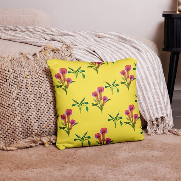 Floral Print Basic Pillow (18″×18″)