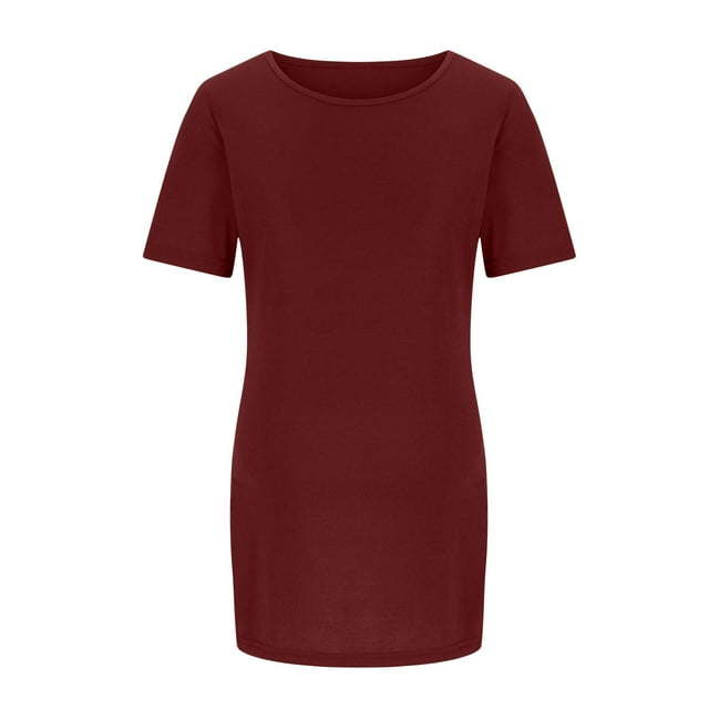 DPTALR T-shirt de Maternité à Manches Courtes Décontracté Haut Uni pour Grossesse