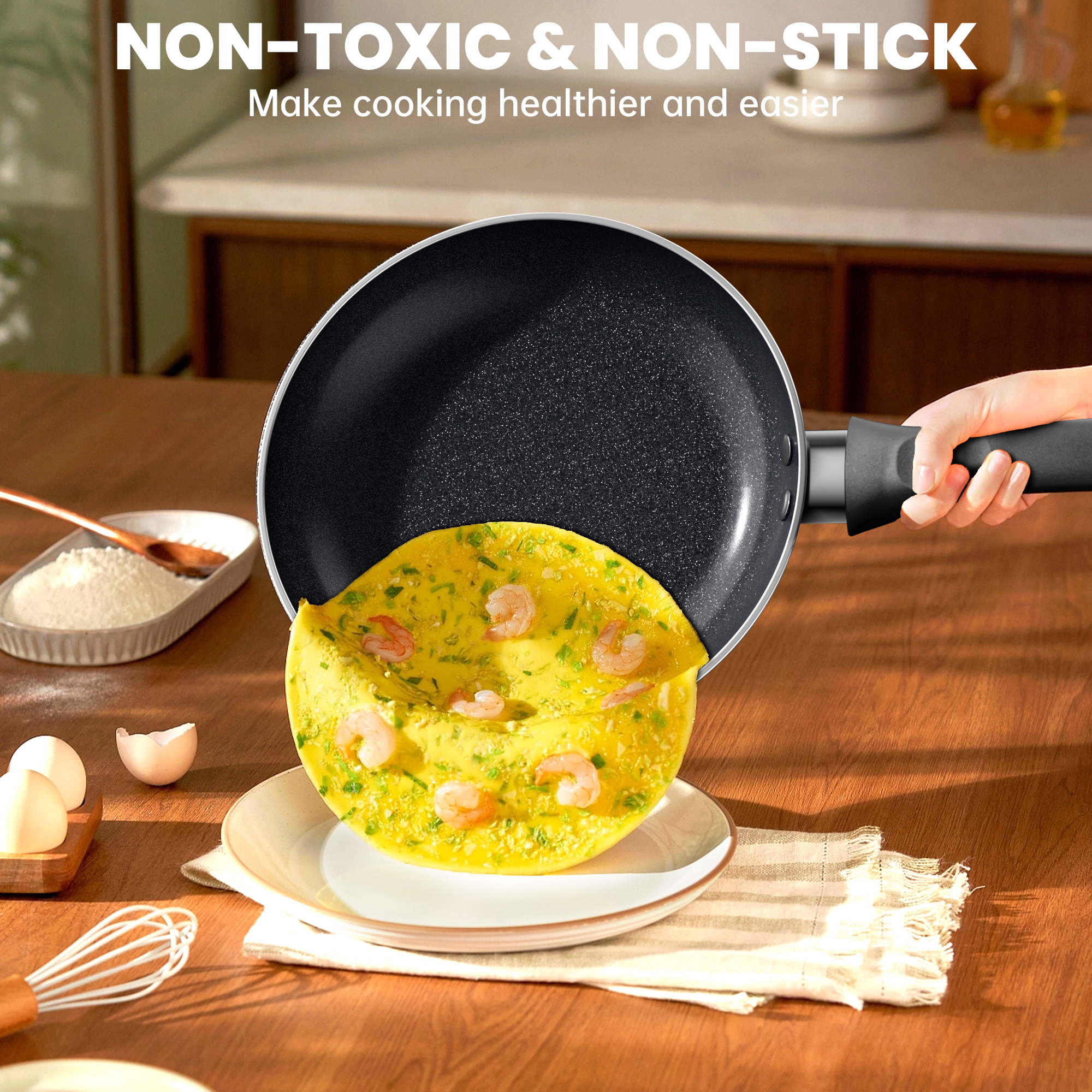 GPED 3-Piece Nonstick Frying Pan Set, 8" 9.5" 11" Skillets photo 3