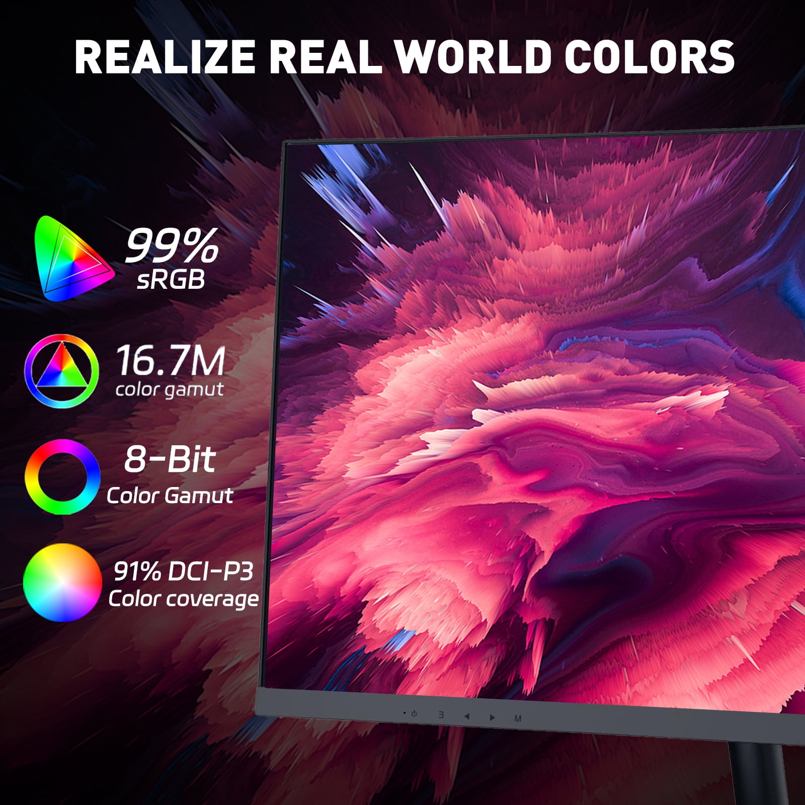24 inch FHD 1080P Monitor – 100Hz Eye-Care Display, 3ms Rapid Response, AMD FreeSync Smooth Gameplay, Frameless Design, HDMI/DP Connectivity