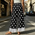 thumbnail image 6 of Bzdzmqm Women Plus Size Wide Leg Striped High Waisted Flowy Casual Lounge Pants Summer Beach Vacation Cropped Trousers Fashion Clothes, Black 3XL, 6 of 8
