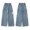 Blue, variant on Kids Girls Jeans Distressed Elastic Waist Baggy Denim Wide Leg Pants Trousers Girl Clothes Cats Baby Leggings Girl 6 to 9 Month
