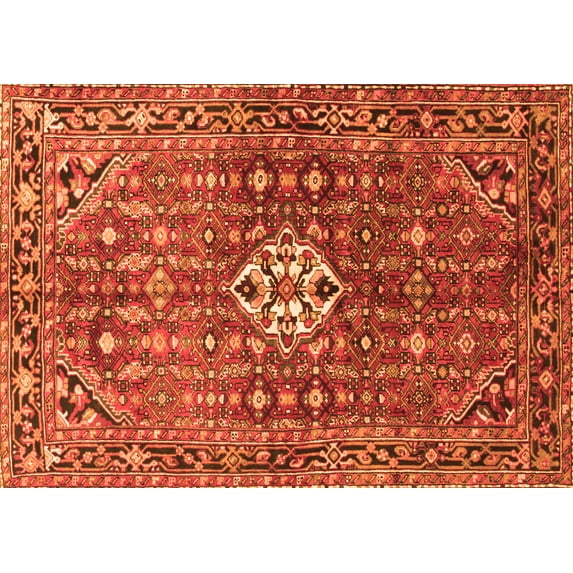 Ahgly Company Indoor Rectangle Persian Orange Traditional Area Rugs, 4' x 6'