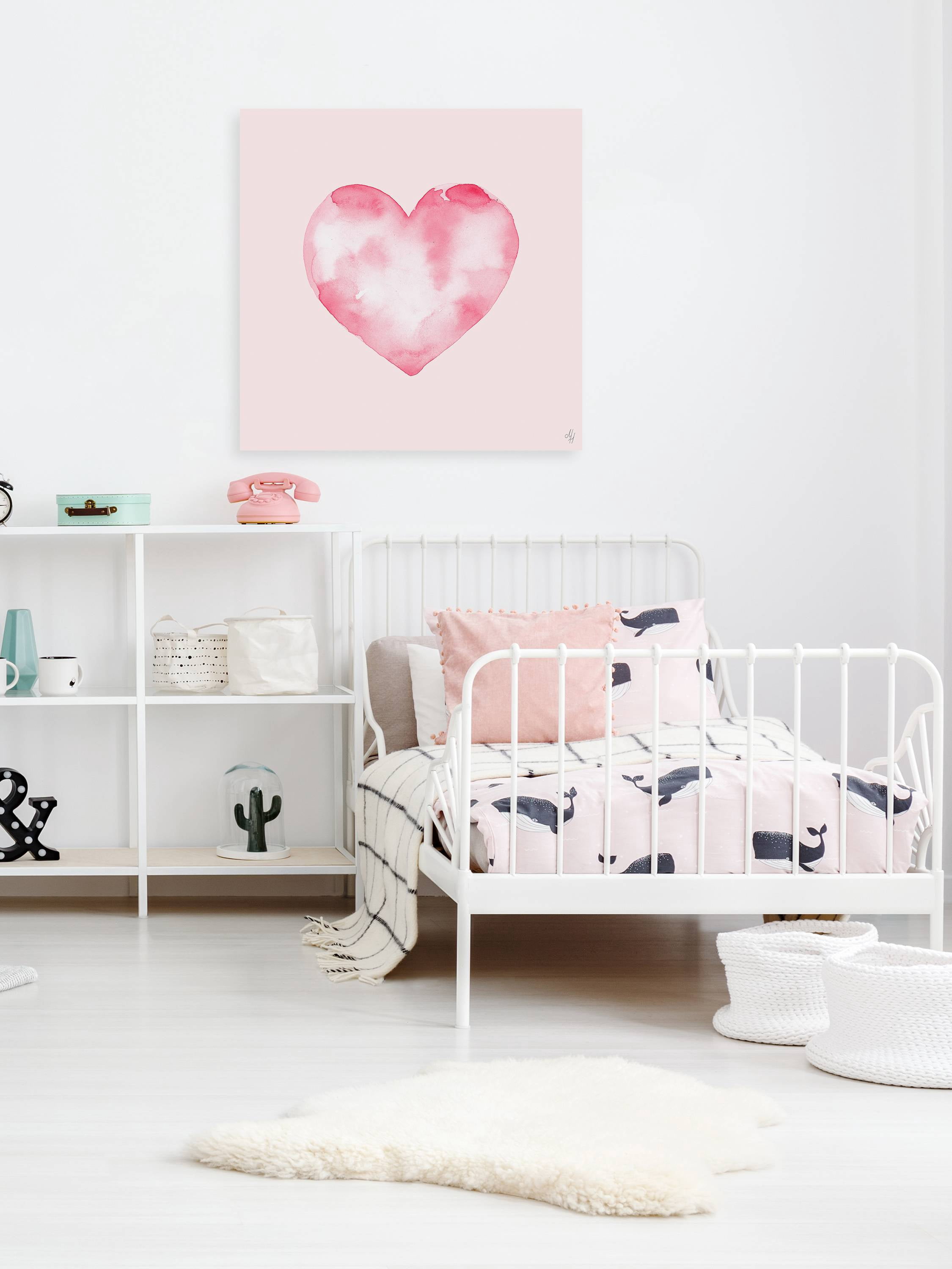 Marmont Hill Blurry Heart Canvas Wall Art