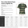 thumbnail image 2 of Yiaed Jungle Green Camo USA Flag Print Mens Short Sleeve Tight Fit T-Shirt, Crewneck Casual Tee-Small, 2 of 5