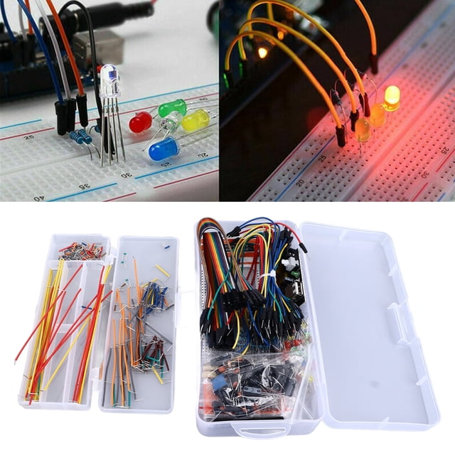 Kit De Placa De Pruebas De 830 Puntos, Juego De Componentes Electrónicos, 1 Cable De Puente De Caja Para Desarrollo De Circuitos De Bricolaje