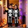 thumbnail image 2 of Krdevn Skeleton Hooded Zip Up Onesie Halloween Costume Plush Full Body Jumpsuit Trick Or Treat Cosplay Outfit Casual Sleep Loungewear Pajamas Black,13-14 Years, 2 of 3