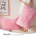 XeGe 2 Pack Soft Fluffy Pillow Cases, Shaggy Plush Pillow Shams