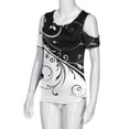 thumbnail image 4 of Pntutb Blusa de verano para mujer Camiseta casual Linda Hombro frío Manga corta Cuello en V tops Pntutb Pntutb-3442, 4 of 5