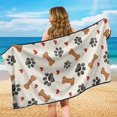 thumbnail image 6 of XYZCANDO Dog Paw Print, Bone & Heart Pattern Car Seat Towel Covers Easy Installation for Camping Outdoor Sports, Enhances Comfort Anti-Slip Seat Covers Non Slip, 6 of 11