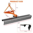 thumbnail image 2 of Telyswee 60" Landscape Rake, 3 Point Attach Tow-Behind Garden Tool for Compact Tractors, Fits Category 1 Hookup, 360 Degree Rotation Lawn Rake, 2 of 6