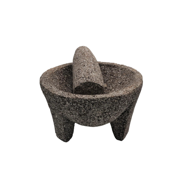 Molcajete de 20 Cm de piedra volcánica CEMCUI tono rojo