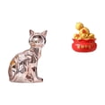 thumbnail image 1 of Figura de escritorio,Estante de estatua de gato para escritorio,oficina,decoración del hogar,Figura decorativa de cerámica para escritorio,decoración del hogar,Escultura de, 1 of 8
