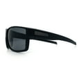 thumbnail image 6 of Mens Oversized Biker Wrap Rubberized Matte Plastic Rectangular Sport Sunglasses All Black, 6 of 8