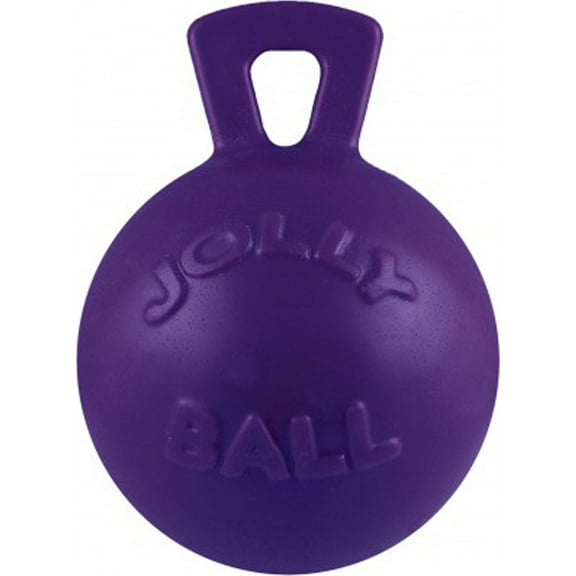 Jolly Pets Tug-n-Toss Ball with Handle Purple 4.5 inch  Rubber Toy for Dogs