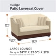 thumbnail image 4 of JOYWEI Housse de Causeuse de Banc de Patio Robuste 2 Places, Housse de Sofa d'Extérieur Imperméable, Housses de Meubles de Patio pour Pelouse avec Évent, Petit (Standard), Beige et Brun, 4 of 5