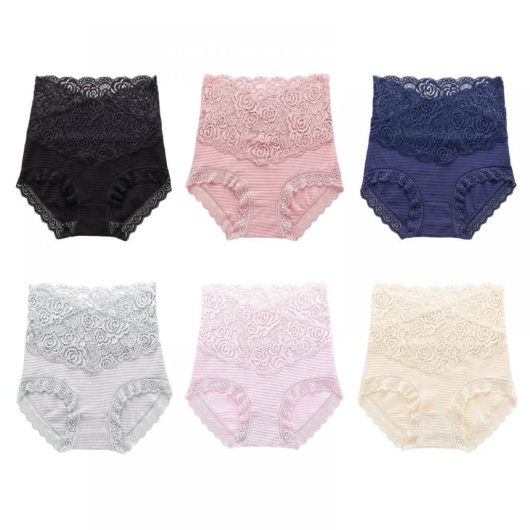 Womens Sexy Underwear Lace Panties High Waisted Plus Size Ladies