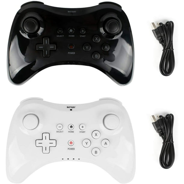 biologie Melbourne schetsen Wii U Pro Controller- Wireless Rechargeable Bluetooth Dual Analog  Controller Gamepad for Nintendo Wii U with USB Charging Cable (Black+White)  2Pack, for Kids - Walmart.com