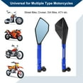 thumbnail image 7 of Unique Bargains Motorcycle Rear View Mirrors Side Rearview Mirror Adjustable Aluminum Alloy 1 Set Black Blue M8/M10 Prismatic Shape, 7 of 7