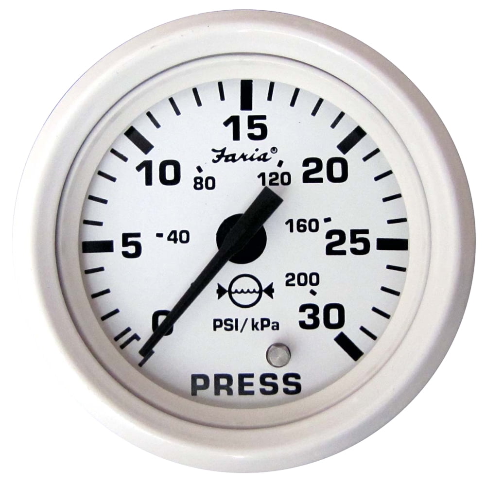 New Dress White Series faria Instruments 13108 2/" Water Pressure Gauge Kit 30 PS