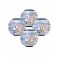 thumbnail image 7 of 15 Inch Round Placemats Set of 4, Bunny Gnomes Easter Non Slip Heat Insulation PP Table Mats, Eggs Blue Checkered Farmhouse Washable Place Mats for Kitchen Dining Party Table Decor, 7 of 7