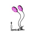 thumbnail image 1 of Lámpara UV de espectro completo para cultivo de plantas con 2 brazos flexibles, 30 w, temporizador, 5 niveles de intensidad, 78 LED, cabeza redonda, 1 of 5