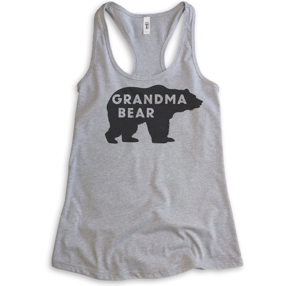 Grandma Bear Tank Top, Ladies Racerback Tank Top, Grandma Tank, Grandmother Tank, Heather Gray, Small