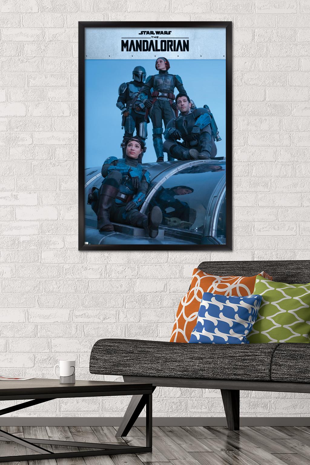 Star Wars: The Mandalorian Season 2 - Mandalorian Group Wall Poster, 22.375" x 34", Framed