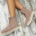 thumbnail image 3 of NECHOLOGY Botas Mujer Adulto Femenino Zapatos Botines para mujer Nueva bota individual de suela plana de algodón y lino con botas de tela informales de suela plana transpirables y cómodas (Khaki, 7), 3 of 7