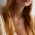 thumbnail image 5 of APIPEE 925 Sterling Silver Heart-Shaped Cross Necklace for Women, Heartbeat Clavicle Chain, Sweater Chain, 5 of 5