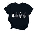 thumbnail image 1 of Navidad Mujeres Tops, Cuello Redondo Manga Corta Impresa Camiseta, Vintage Holiday Humor Tee Top, 1 of 4