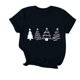 thumbnail image 1 of Navidad Mujeres Tops, Cuello Redondo Manga Corta Impresa Camiseta, Vintage Holiday Humor Tee Top, 1 of 4