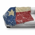 thumbnail image 3 of Texas Star Soft Flannel Fleece Throw Blanket, Grunge Flag Illustration Lone Item Retro Independence Sign, Cozy Plush for Indoor and Outdoor Use, 60" x 80", Vermilion Navy Blue, by Ambesonne, 3 of 6