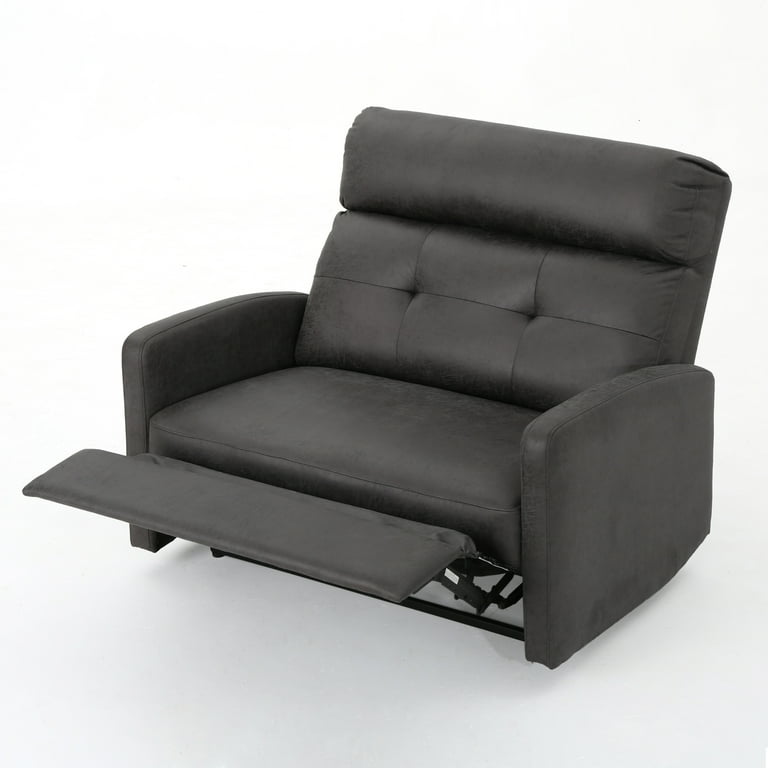 Noble House Gideon Oversize Microfiber 2 Seater Recliner Slate