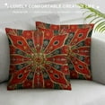 thumbnail image 3 of Mandala Pillow Sham, Moroccan Persian Design Oriental Rectangular Paisley Floral Print, Decorative Standard Queen Size Printed Pillowcase,Burgundy White, 3 of 5
