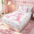 thumbnail image 2 of Erosebridal Monogram Letter A Zipper Twin Comforter Sets with Fitted Sheet and 2 Pillowcases,Satin Bow Accent Zipper Bedding Set,Pink White,4-Piece,Pink Reversible, 2 of 6