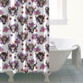 thumbnail image 4 of White Highland Cow Flower Pattern Shower Curtain 72"x72" ,Bathroom Decorative Shower Curtains Set with 12 Hooks,Modern Waterproof Washable Shower Curtain, 4 of 6