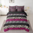 thumbnail image 2 of jejeloiu Jungle Cheetah Print 7 Pieces Bedding Comforter Set,Leopard Zebra Texture Full Bedding Set,Geometric Lines Abstract Fitted Sheet Flat Sheet For Teens,Super Cozy Room Decor Reversible, 2 of 8