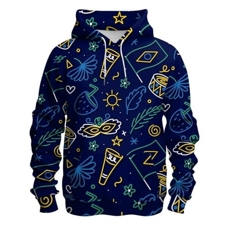 PMUYBHF Sweat à Capuche Imprimé 3D Mode Carnaval pour Hommes 6294 TTG