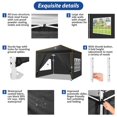 thumbnail image 4 of SANOPY 10' x 10' Pop up Canopy Tent, Canopy Shelter with 4 Removable Sidewalls and Sandbags, Outdoor Party Tent with Carry Bag for Backyard, Black, 4 of 12