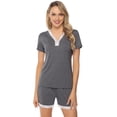 thumbnail image 1 of Purcoar Womens Pajama Sets 2 Piece Short Sleeve Pajamas Loungewear Sleepwear V Neck Tops with Shorts, 1 of 6