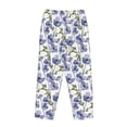 thumbnail image 5 of Naloa Blue Flax Flowers Print Women’s Ultra-Soft Comfy Pajama Lounge Pants with Pockets & Drawstring, 5 of 8
