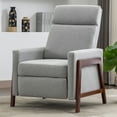thumbnail image 4 of Wood-Framed Upholstered Recliner Chair Adjustable Home Theater Seating with Thick Seat Cushion and Backrest Modern Living Room Recliners, Gray(Old SKU:PP289527AAE), 4 of 14