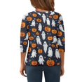 thumbnail image 3 of Abcomgle Halloween Shirts for Kids Girls Spooky Ghost Pumpkin Graphic T Shirts for Girls Crewneck 3/4 Sleeve Tshirts for Girls Fall Funny Cute Tee Top Girls,3-4 Years, 3 of 5