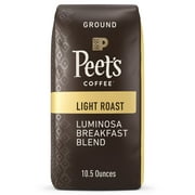 Peet's Coffee Luminosa Breakfast Blend Ground Coffee, Premium Light Roast, 100% Arabica, 10.5 oz