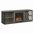 thumbnail image 3 of City Park 60W Electric Fireplace TV Stand in Dark Gray Hickory - Engineered Wood, 3 of 5